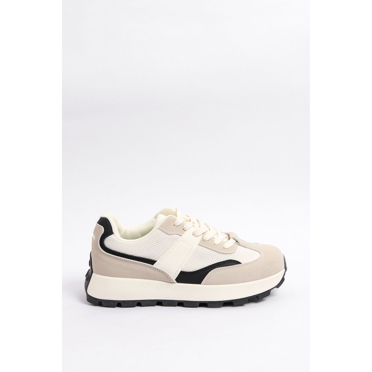 KOAJ - KOAJ Tenis cremas de plataforma con textura y cortes locali Mujer