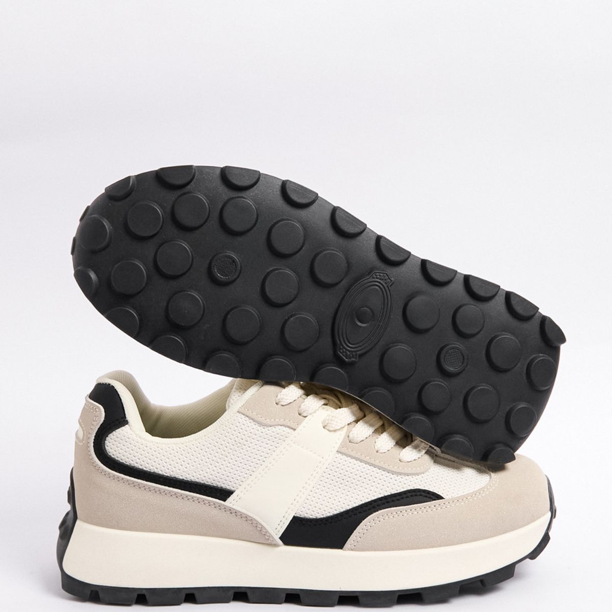 KOAJ - KOAJ Tenis cremas de plataforma con textura y cortes locali Mujer