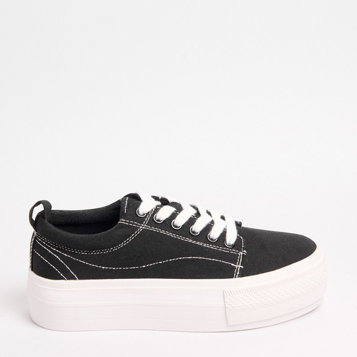 KOAJ - KOAJ Tenis urbano color negro, suela de plataforma Mujer