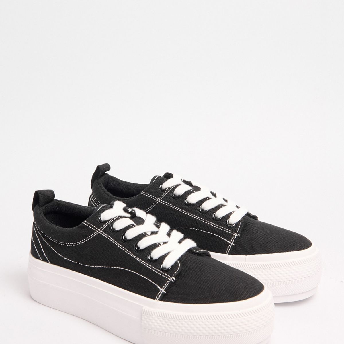 KOAJ - KOAJ Tenis urbano color negro, suela de plataforma Mujer
