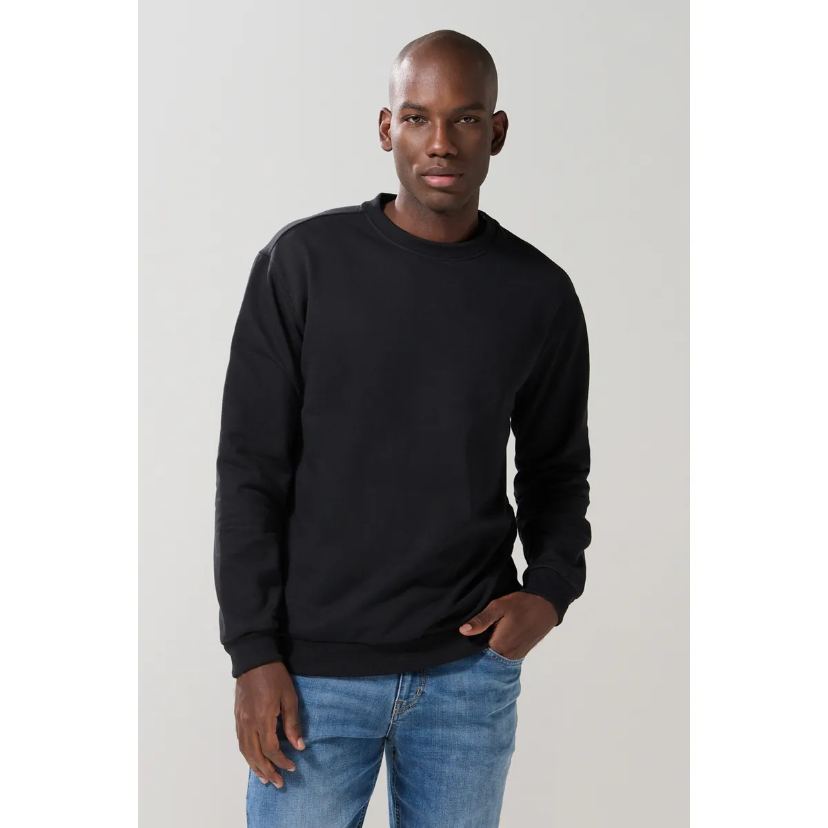 KOAJ - KOAJ Buzo perchado unicolor con cuello redondo y hombro roda Hombre