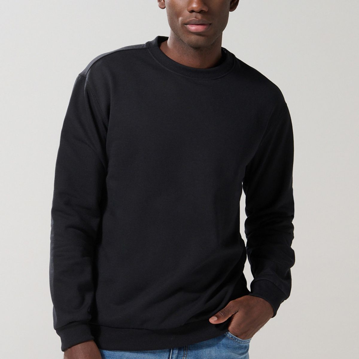 KOAJ - KOAJ Buzo perchado unicolor con cuello redondo y hombro roda Hombre