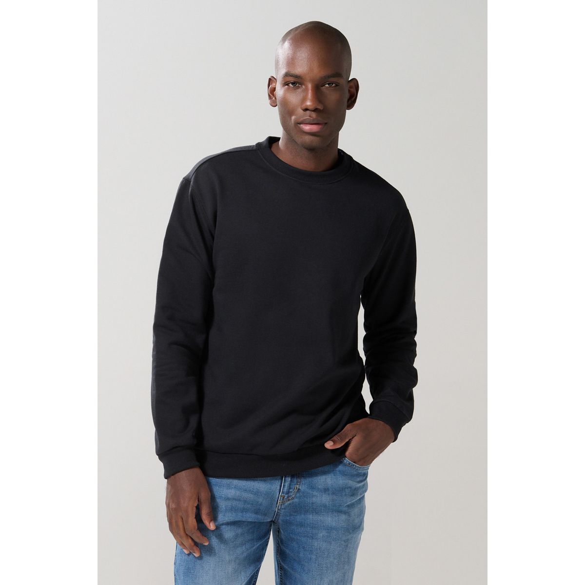 KOAJ - KOAJ Buzo perchado unicolor con cuello redondo y hombro roda Hombre