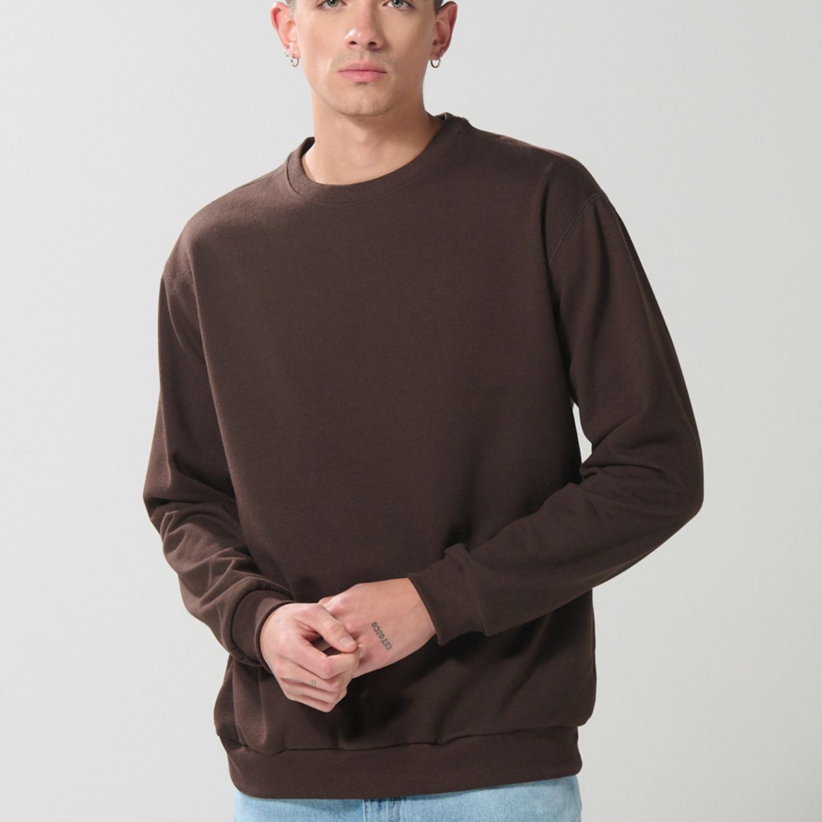 KOAJ - KOAJ Buzo unicolor con tejidos en rib y cuello redondo Hombre