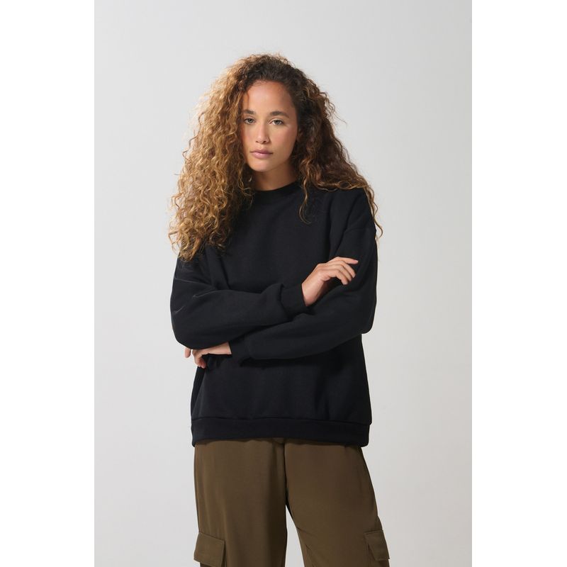 KOAJ - KOAJ Buzo unicolor perchado oversize cuello redondo Mujer