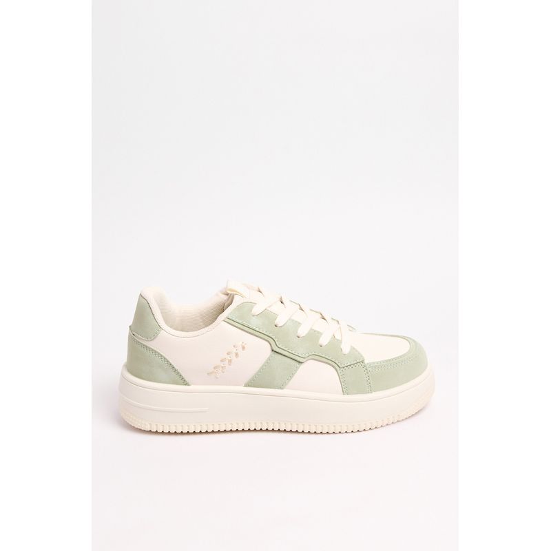 KOAJ - KOAJ Tenis urbano para dama en color crema con contraste ver Mujer