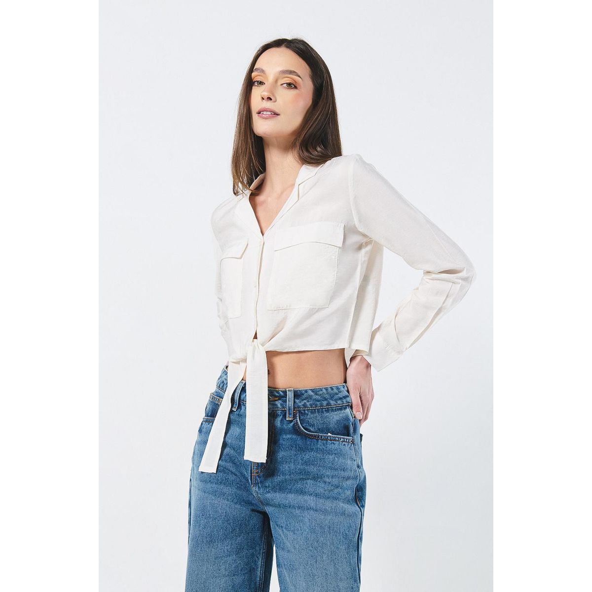 KOAJ - KOAJ CUELLO CAMISERO CROP Mujer