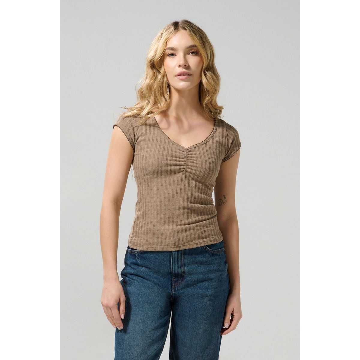 KOAJ - KOAJ blusa femenina manga ranglan cuello bandeja Mujer