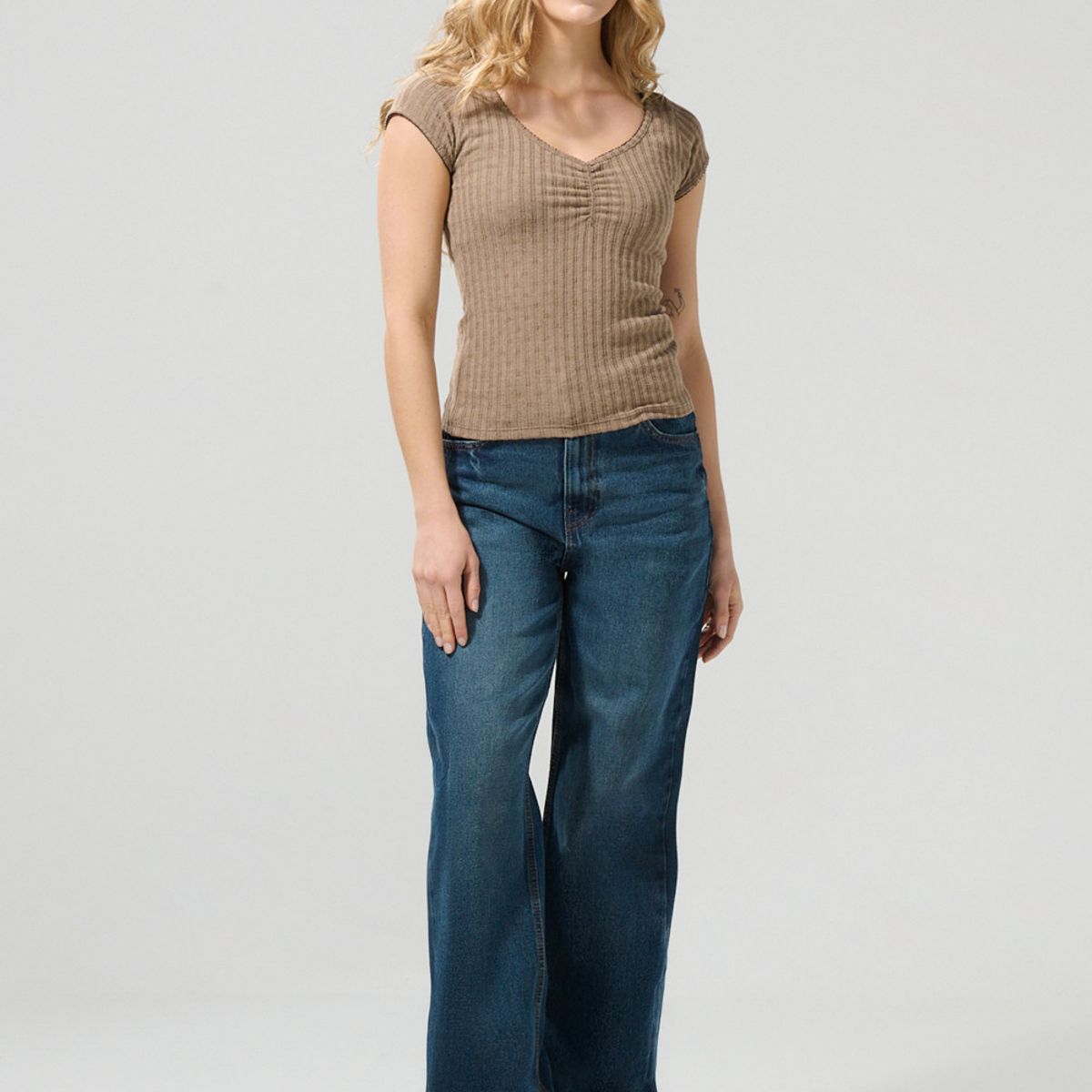 KOAJ - KOAJ blusa femenina manga ranglan cuello bandeja Mujer