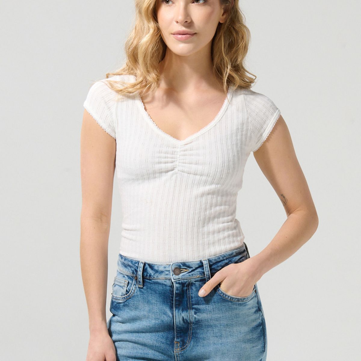 KOAJ - KOAJ blusa femenina manga ranglan cuello bandeja Mujer