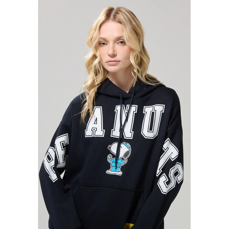 KOAJ - KOAJ Buzo oversize azul con diseño de Snoopy y capota Mujer