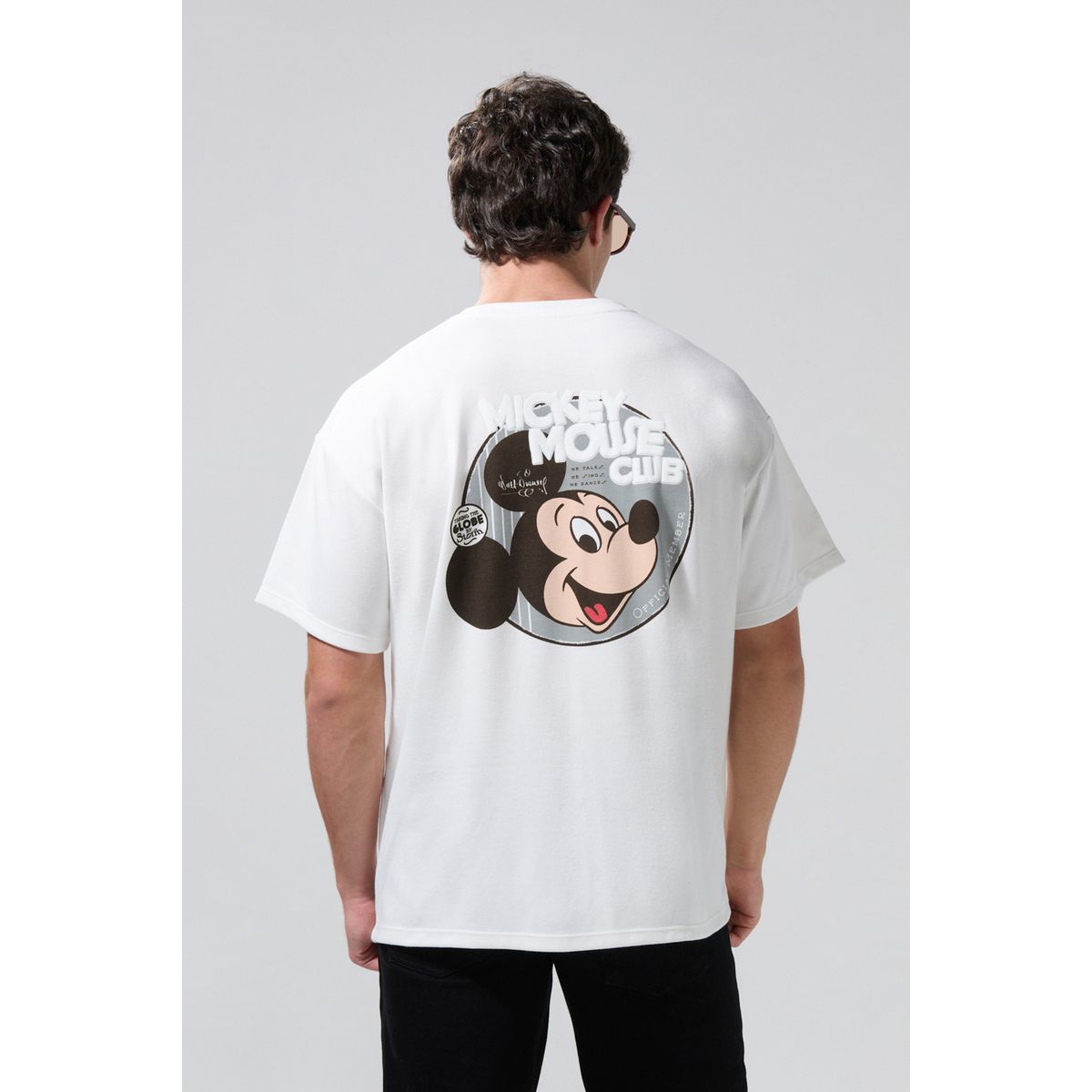 KOAJ - KOAJ Camiseta oversize crema manga corta de Mickey & Friends Hombre