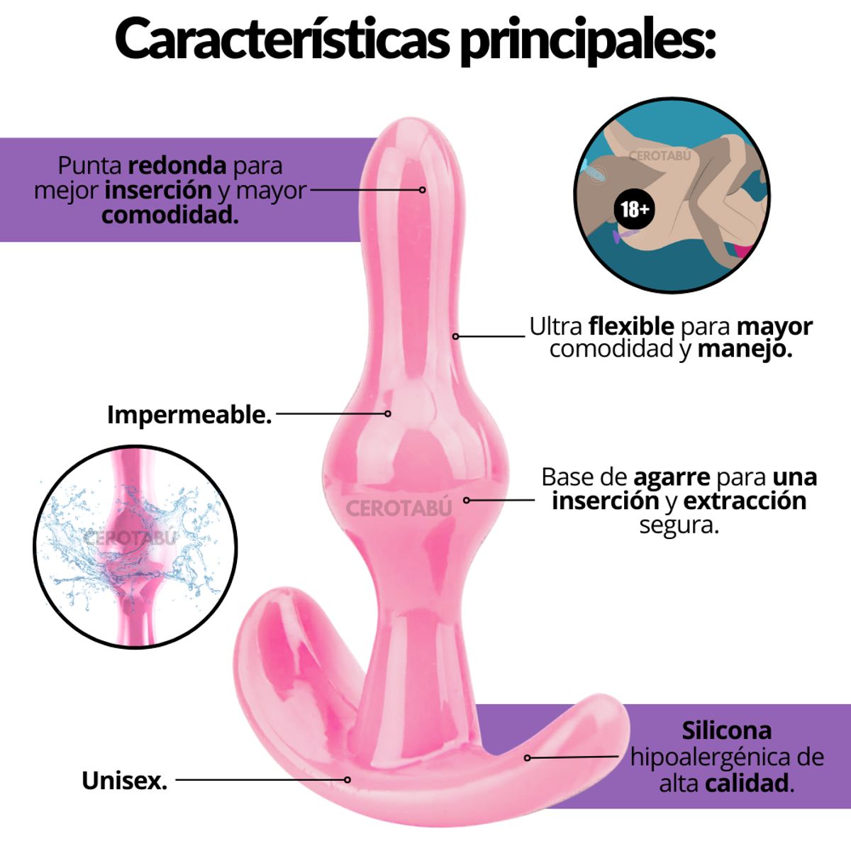 GENERICO - Kit X3 Plug Anal Dilatador Acostumbrador Anal Juguete Sexual