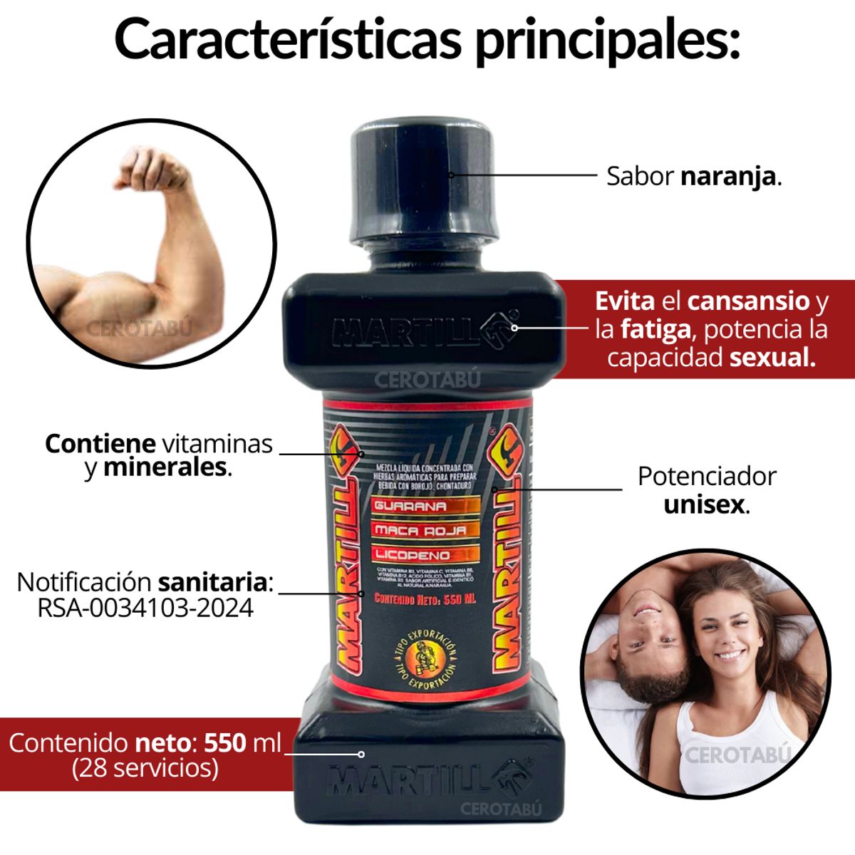 GENERICO - Potenciador Sexual Energizante Unisex Extractos Naturales 550 ml