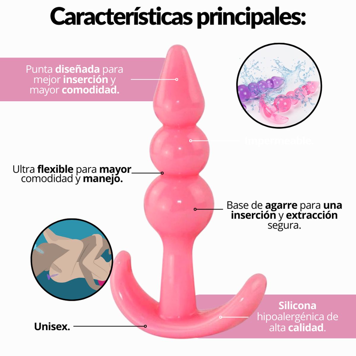 FLAVOR SEX - Plug Anal + Ducha Anal 89ml+ Acostumbrador + Lubricante Anal