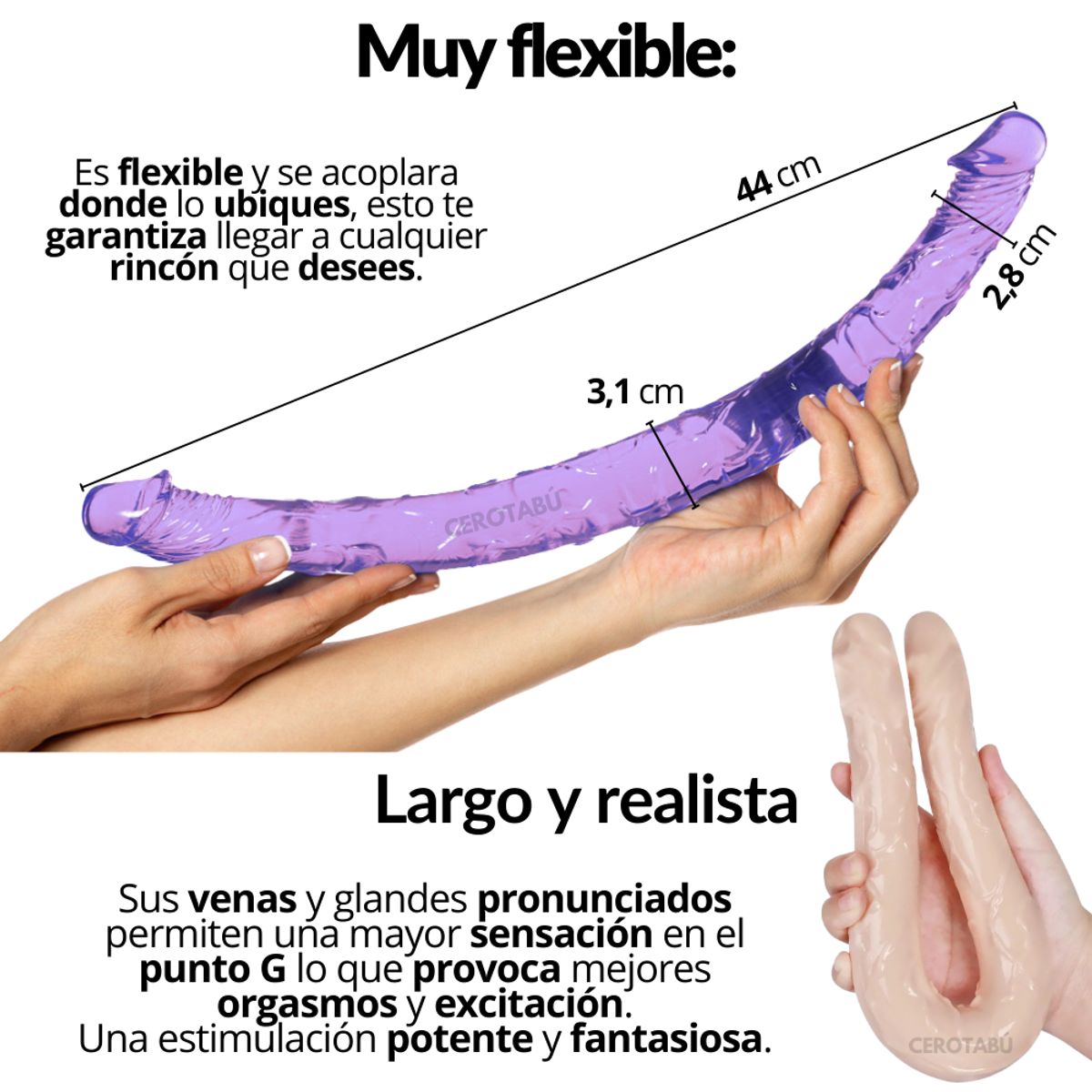 GENERICO - Dildo Doble Penetracion Anal Vaginal Flexible