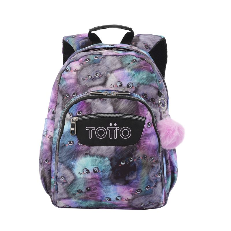 TOTTO - Morral Juvenil Porta PC 13" Gommas Gris/Morado