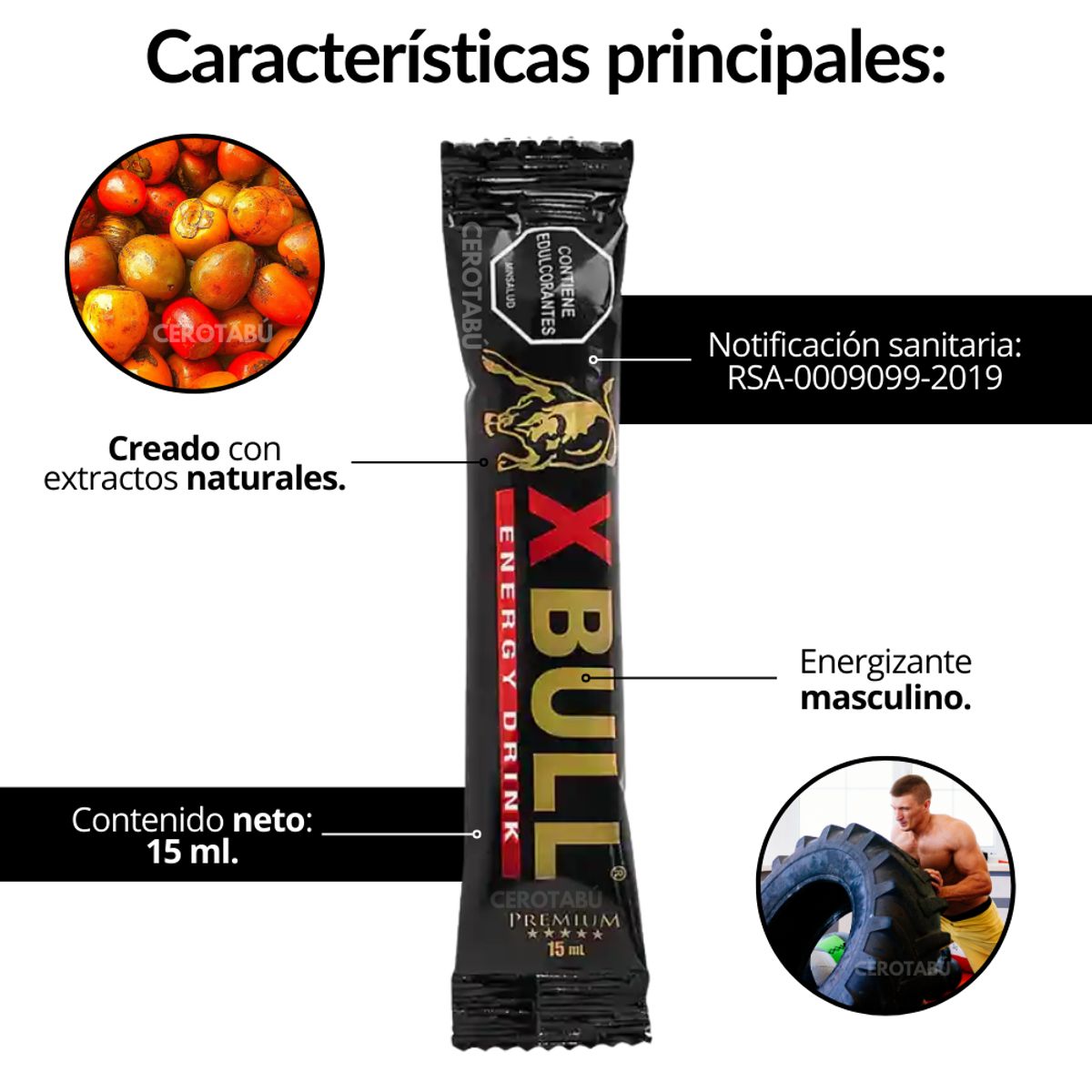 GENERICO - Energizante Natural Masculino Xbull X10 Sachet