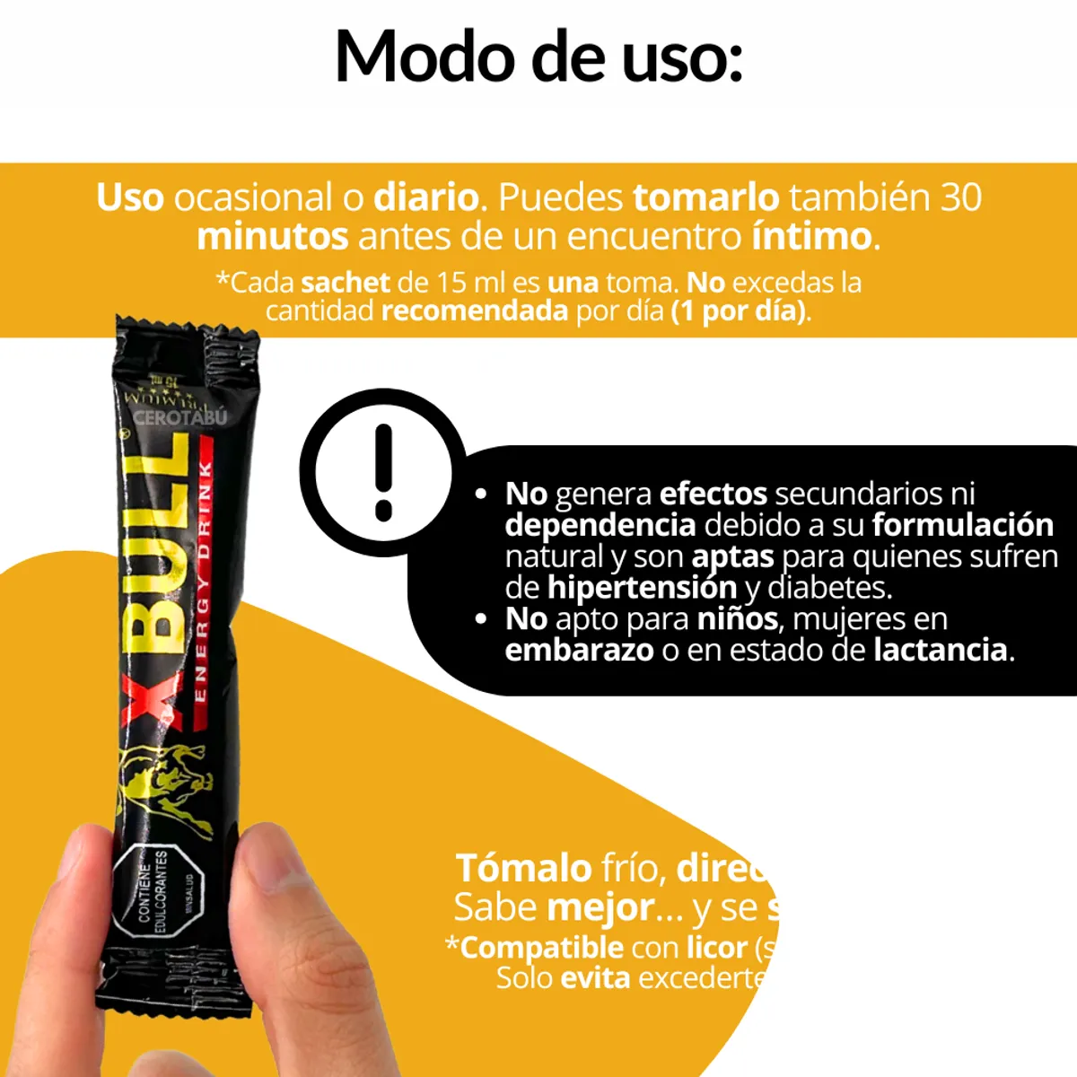 GENERICO - Energizante Natural Masculino Xbull 15 Ml