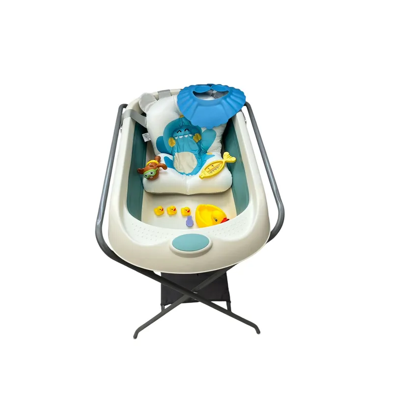 GENERICO - Bañera Plegable De Bebe Soporte Termómetro Pez Accesorios