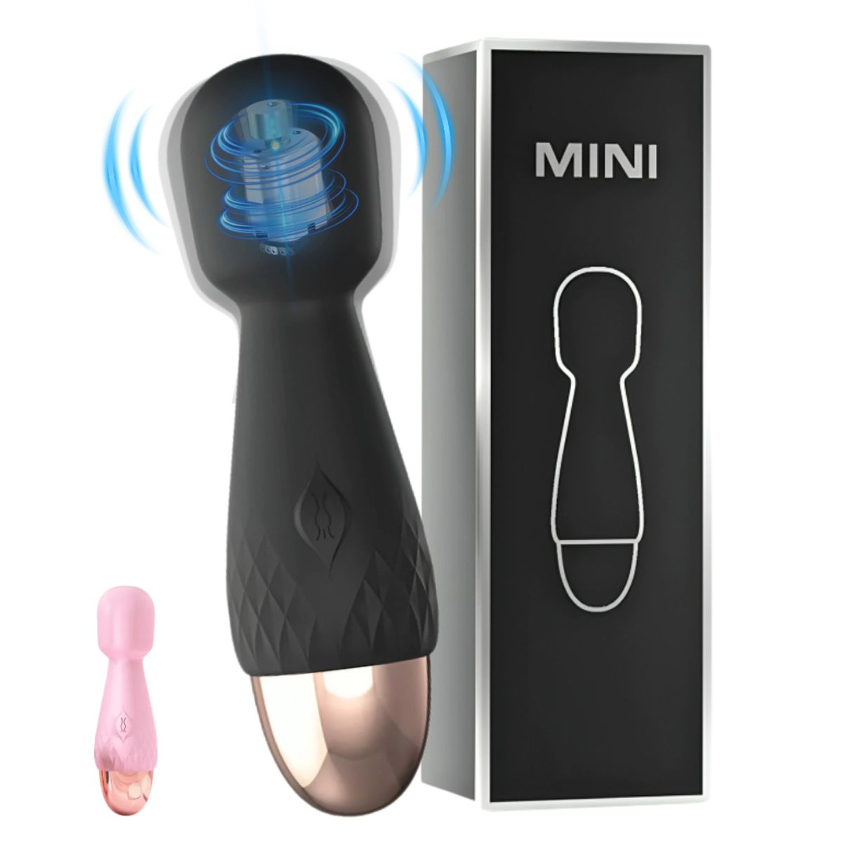 GENERICO - Vibrador Masajeador Clítoris Hitachi Discreto Potente USB Negro