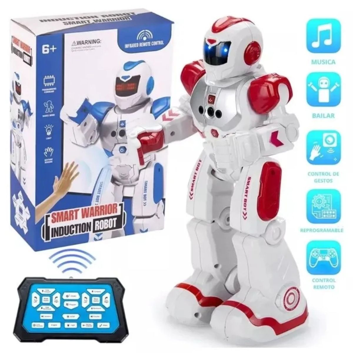 GENERICO - Robot inteligente con sensor de movimiento Rojo