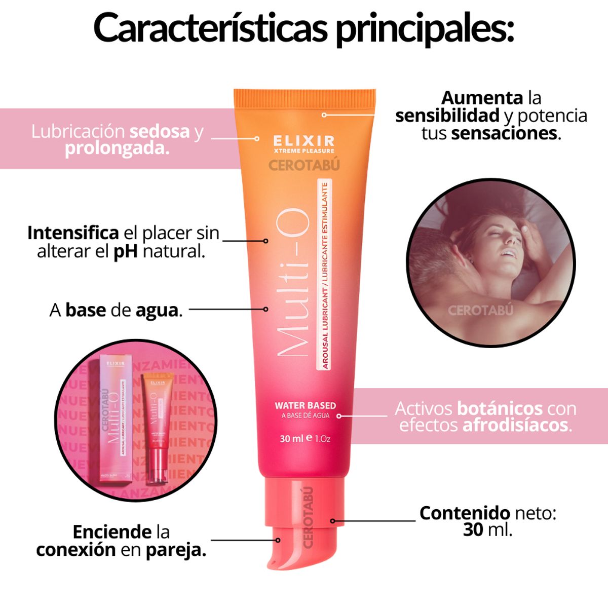 ELIXIR - Lubricante Intimo Gel Multiorgasmos Natural Elixir Multi-O 30 mL