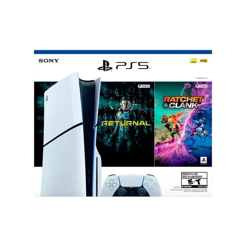 SONY - Consola PS5 Slim Estandar + 2 Videojuegos - 1 TB de Almacenamiento