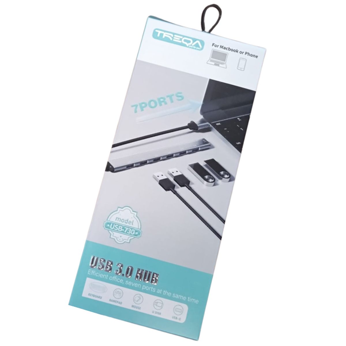 GENERICO - Hub Treqa De 7 Puertos Usb 3.0 Color Gris Oscuro