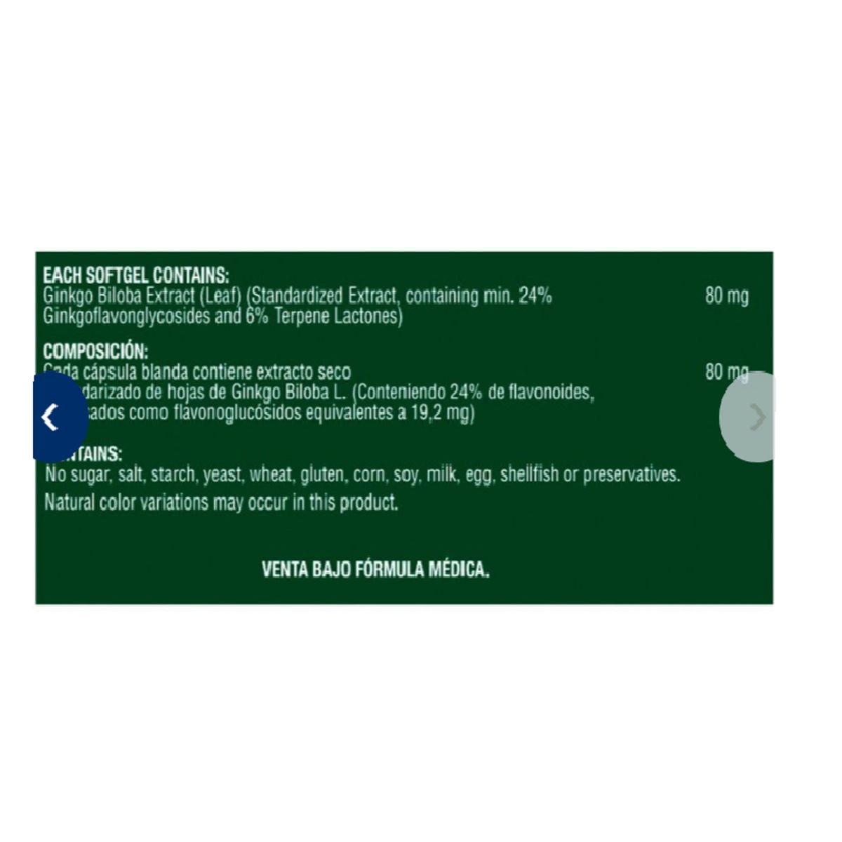 HEALTHY AMERICA - GINKGO BILOBA 80 MG X 60 CAPSULAS BLANDAS/ DEMZENIL