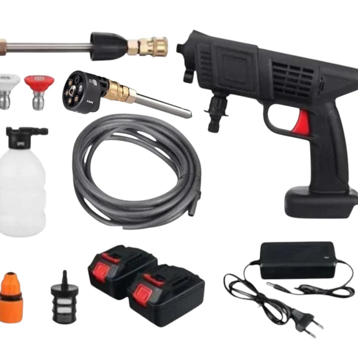 LEMMAN - Set Hidrolavadora Inalámbrica Portátil Recargable 2 Baterias