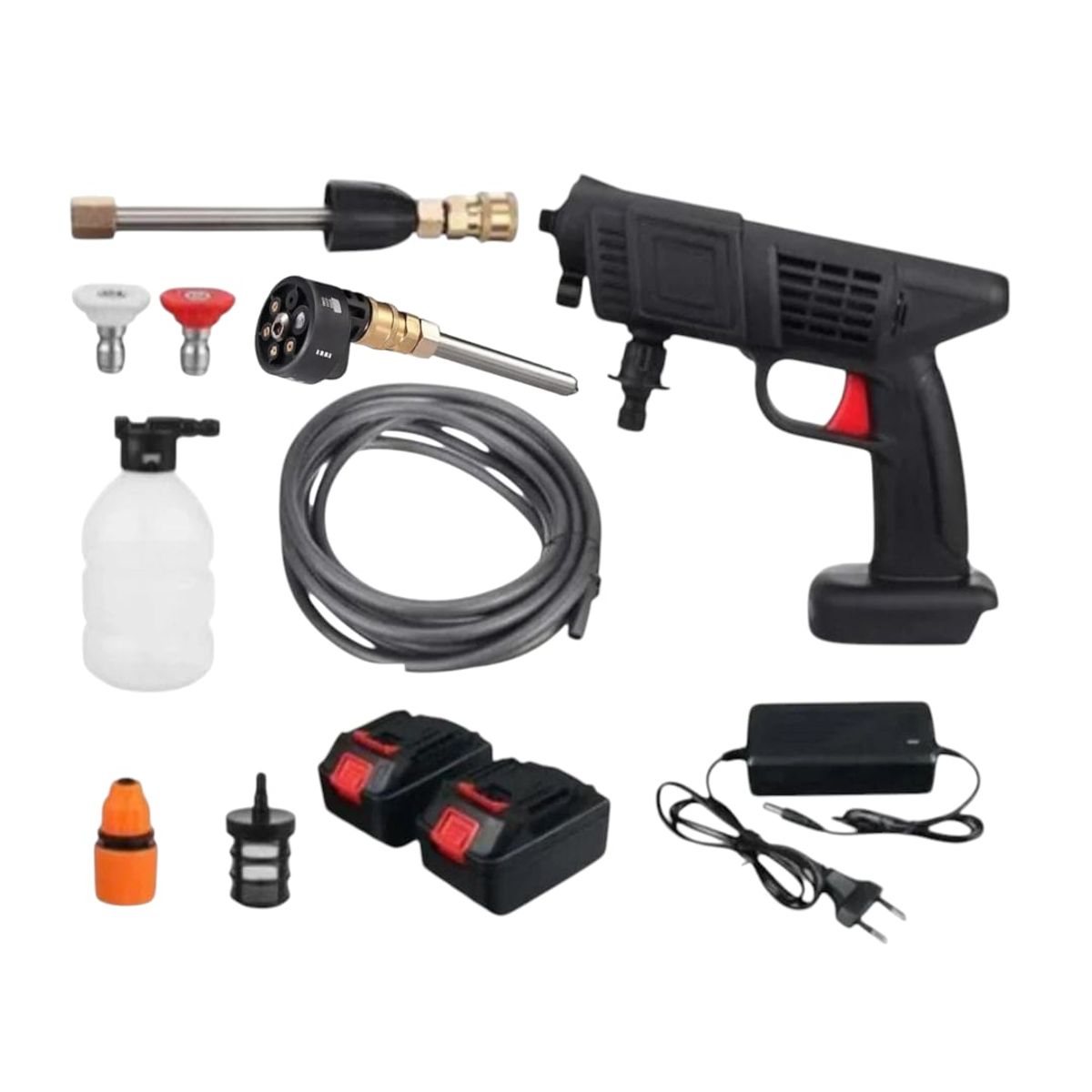 LEMMAN - Set Hidrolavadora Inalámbrica Portátil Recargable 2 Baterias