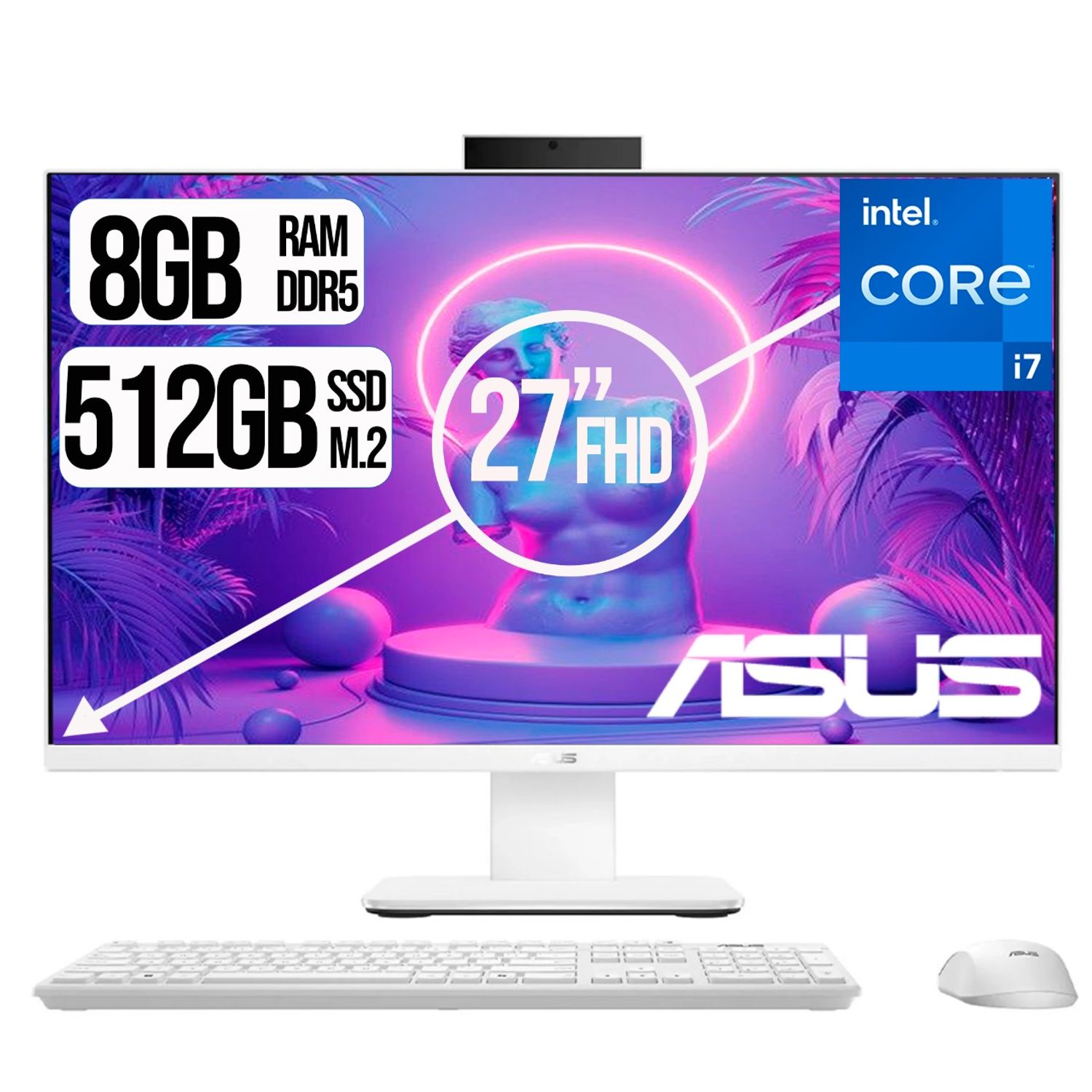 TODO EN UNO ASUS INTEL CORE I7-13620H SSD 512GB RAM 8GB FHD 27