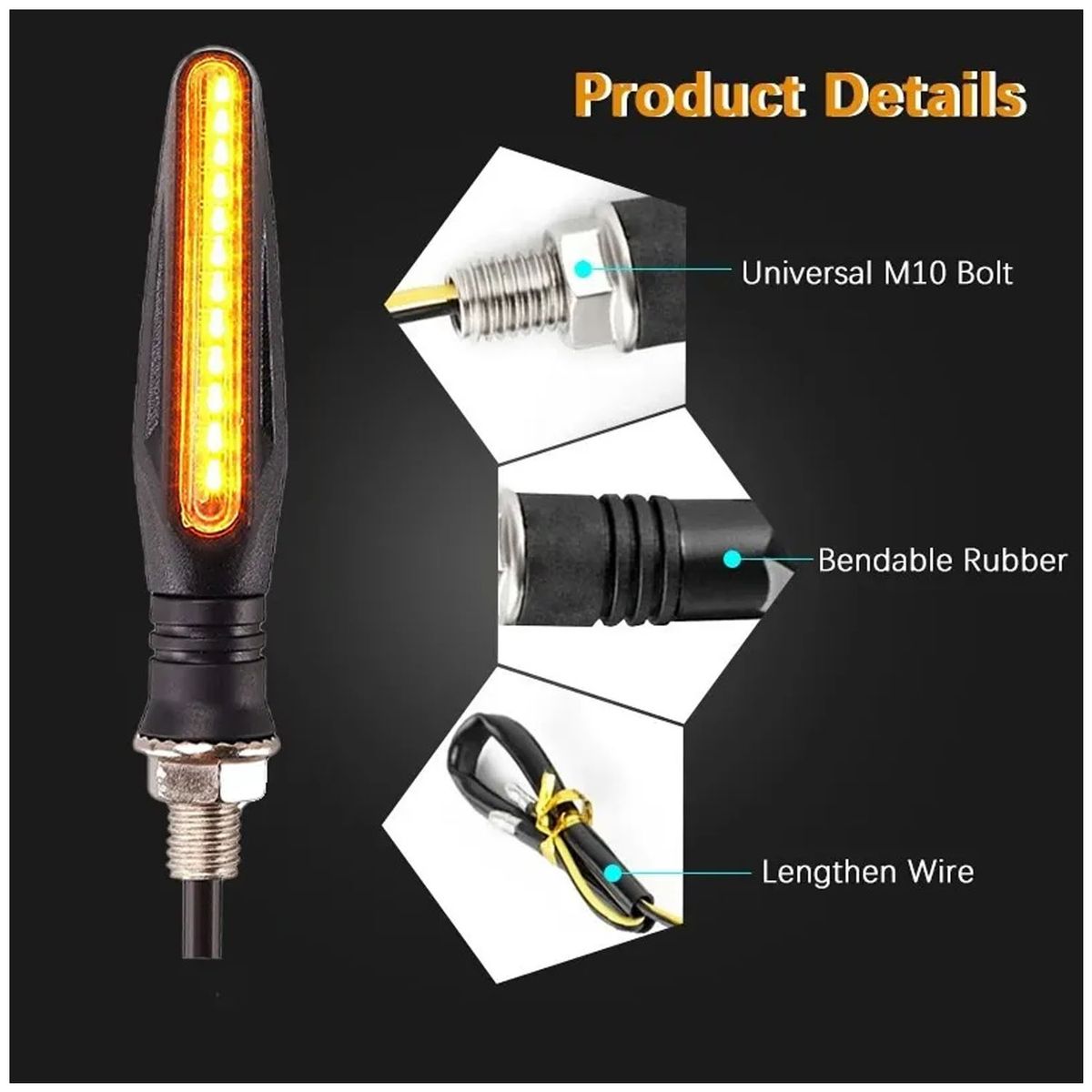 ONE PIXEL - Direccionales Led Moto Secuencial Indicador Intermitente 4pz