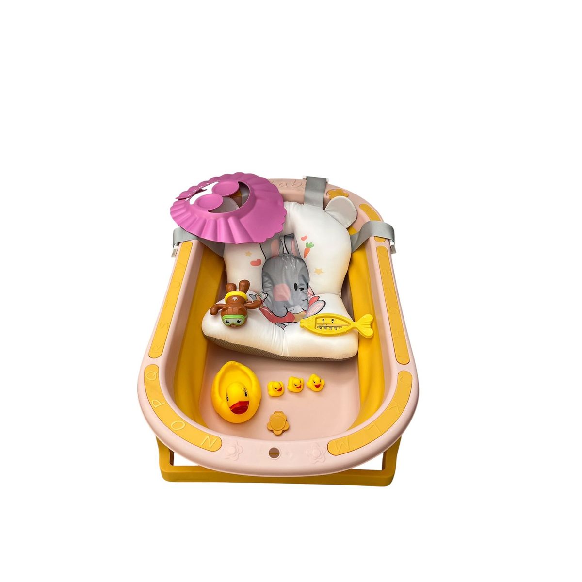 GENERICO - Bañera Plegable De Bebe Termómetro Pez Gorro Patos Nadador