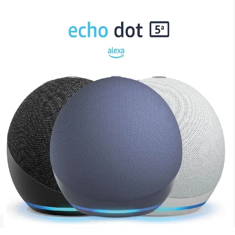 AMAZON - Alexa Amazon Parlante Echo Dot 5ª Azul + Bombillo Smart LED 9w