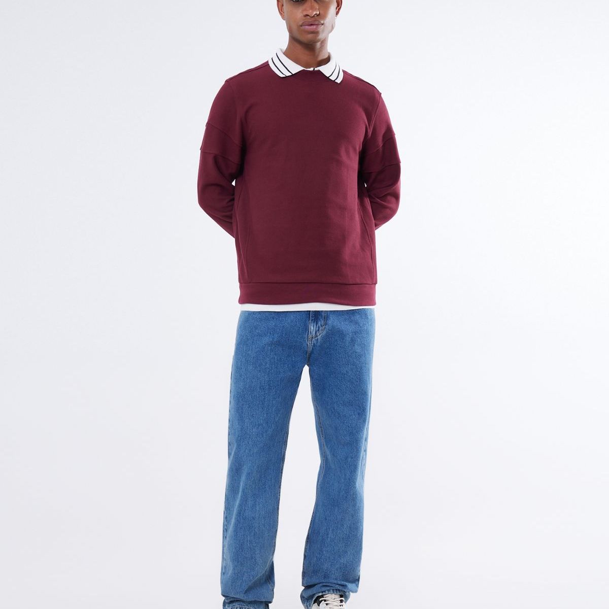 SEVEN SEVEN - Buzo Para Hombre Cuello Redondo Color Vino Marca Seven Seven #45060673