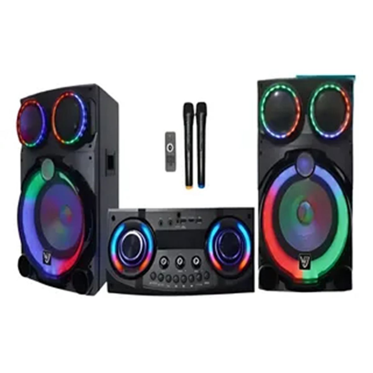 GENERICO - Torre De Sonido Gz-12002 Con Micrófonos Control Remoto