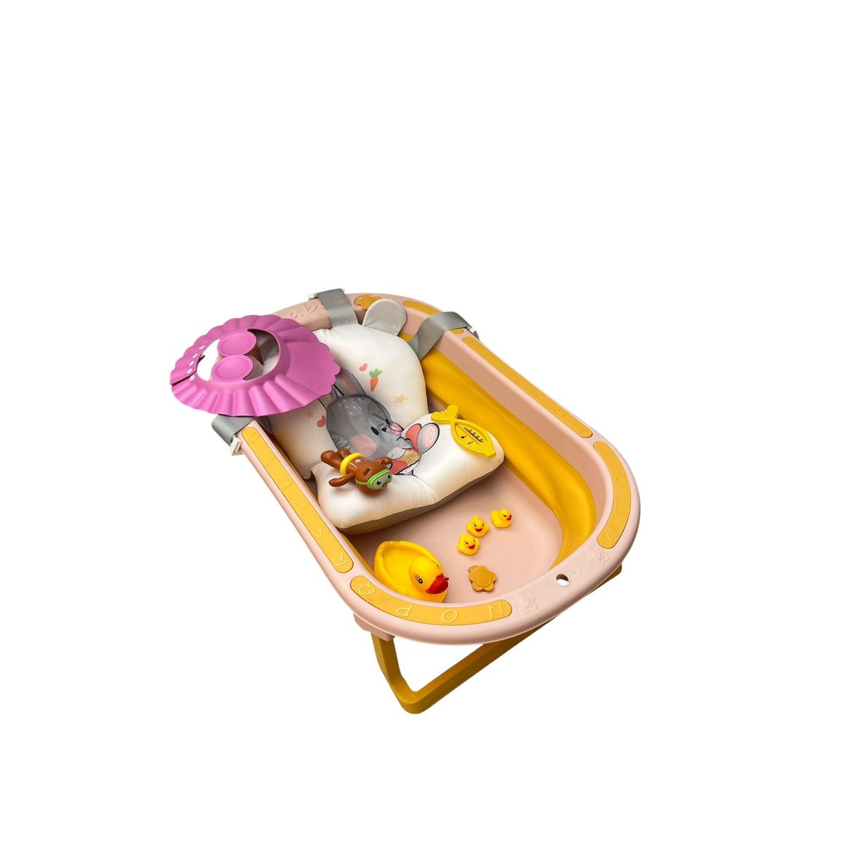 GENERICO - Bañera Plegable De Bebe Termómetro Pez Gorro Patos Nadador