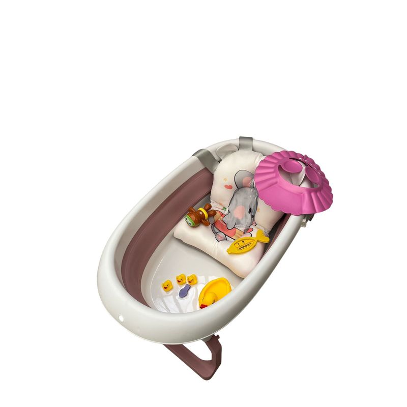 GENERICO - Bañera Plegable De Bebe Termómetro Pez Gorro Patos Nadador