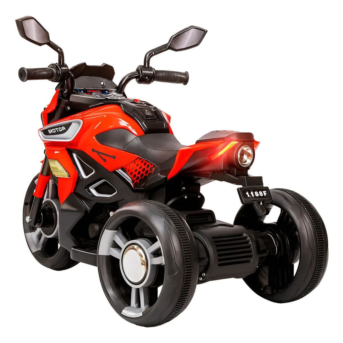 JUGANDO Y EDUCANDO - Moto Eléctrica Deportiva 6v Sonidos Y Luces roja para Niños