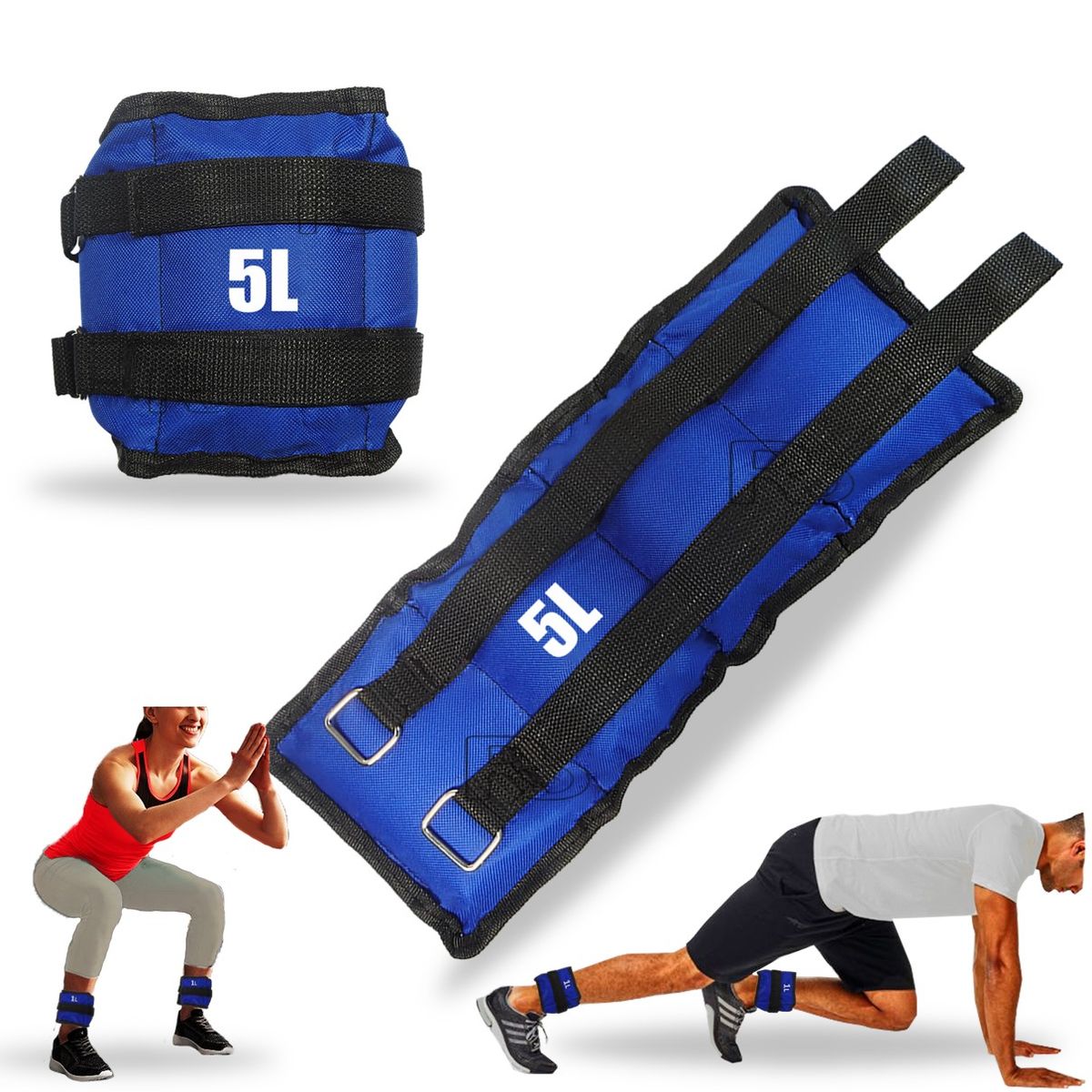 LAVEF - Pesas Tobilleras de 5 kg (Par de 10 lbs) – Color Azul
