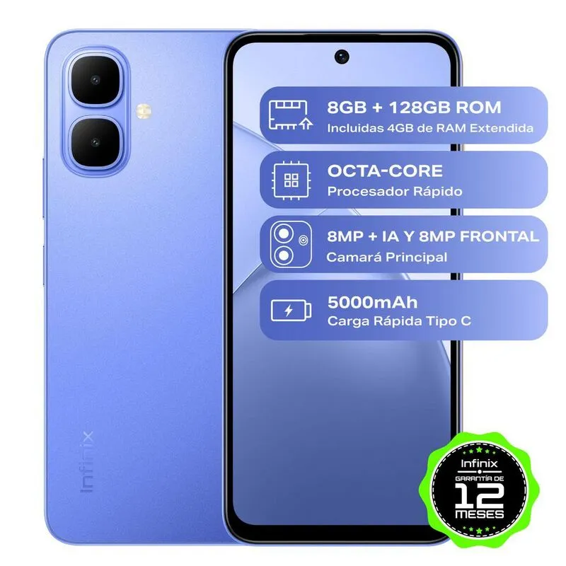 INFINIX - Celular Infinix Smart 10 128 GB/ 4RAM +4 Virtual Color Azul