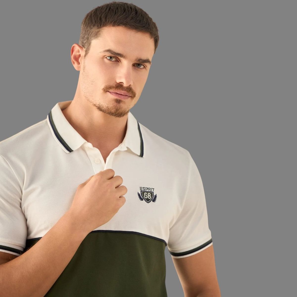 ESPRIT - Esprit Camisa Tipo Polo para Hombre Escudo Heritage