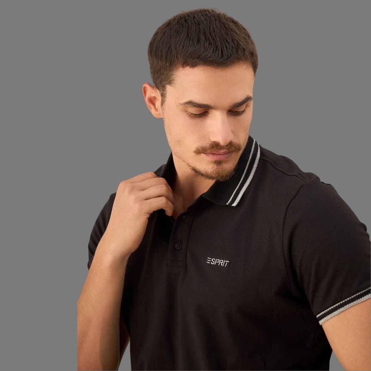 ESPRIT - Esprit Camisa Tipo Polo para Hombre con Ribetes Premium