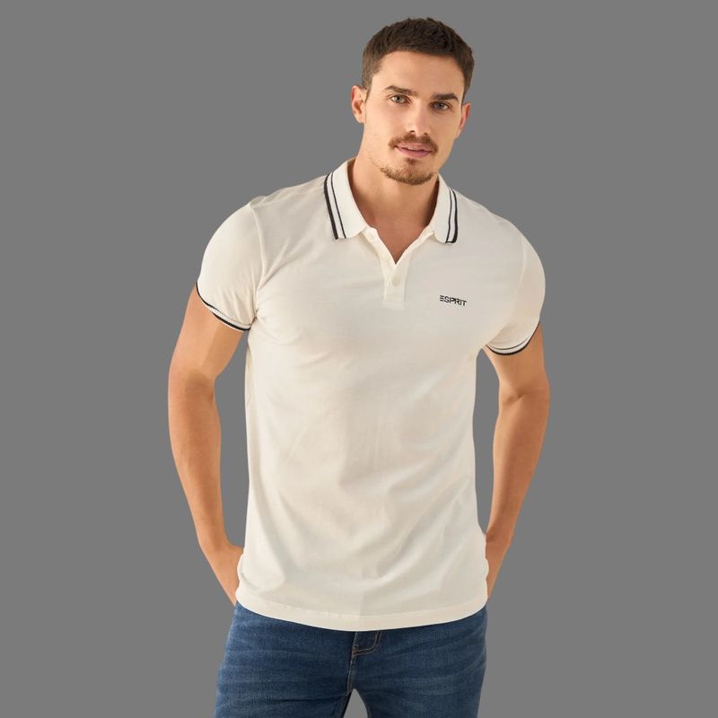 ESPRIT - Esprit Camisa Tipo Polo para Hombre con Ribetes Premium