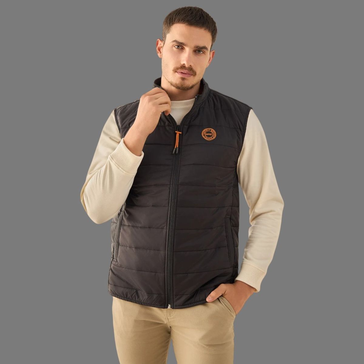 ESPRIT - Esprit Chaleco para Hombre Acolchado cuello Alto