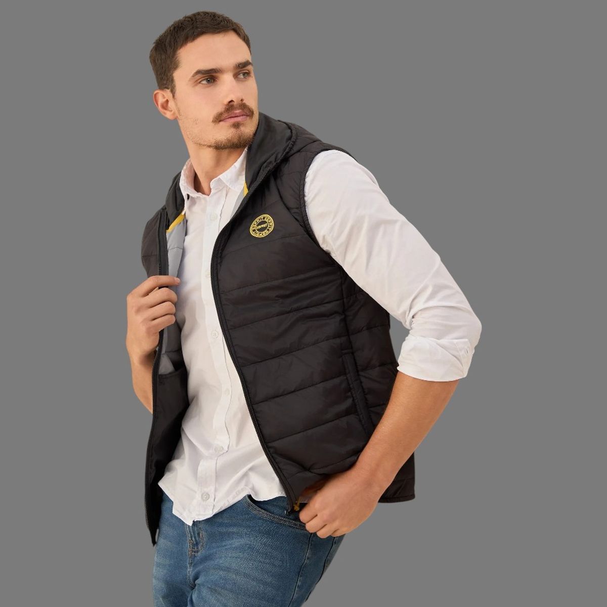 ESPRIT - Esprit Chaleco para Hombre Acolchado con Capucha