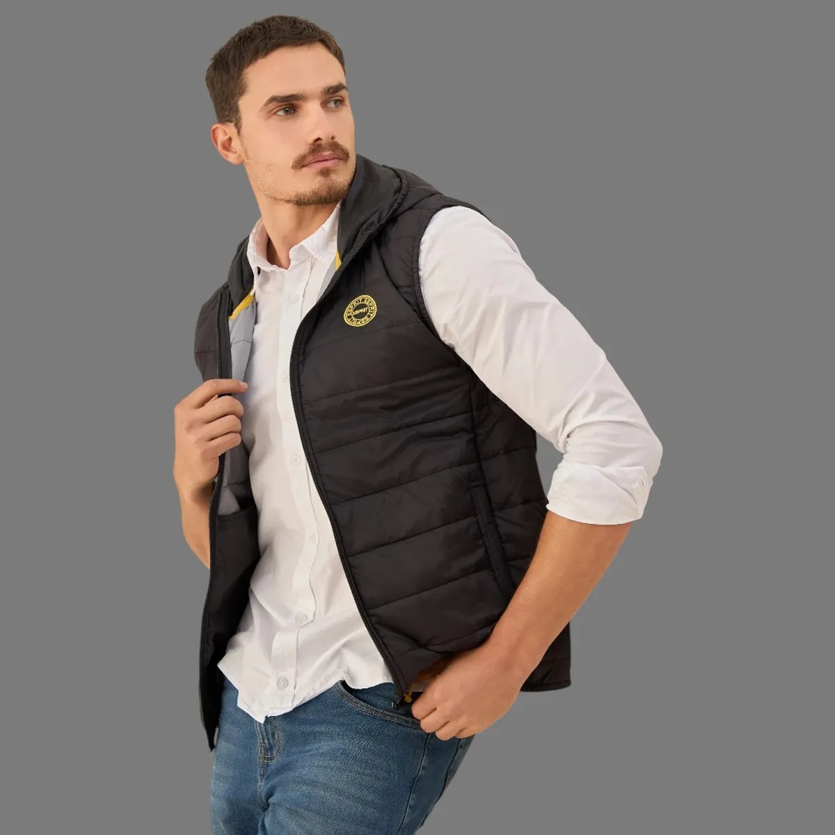 ESPRIT - Esprit Chaleco para Hombre Acolchado con Capucha