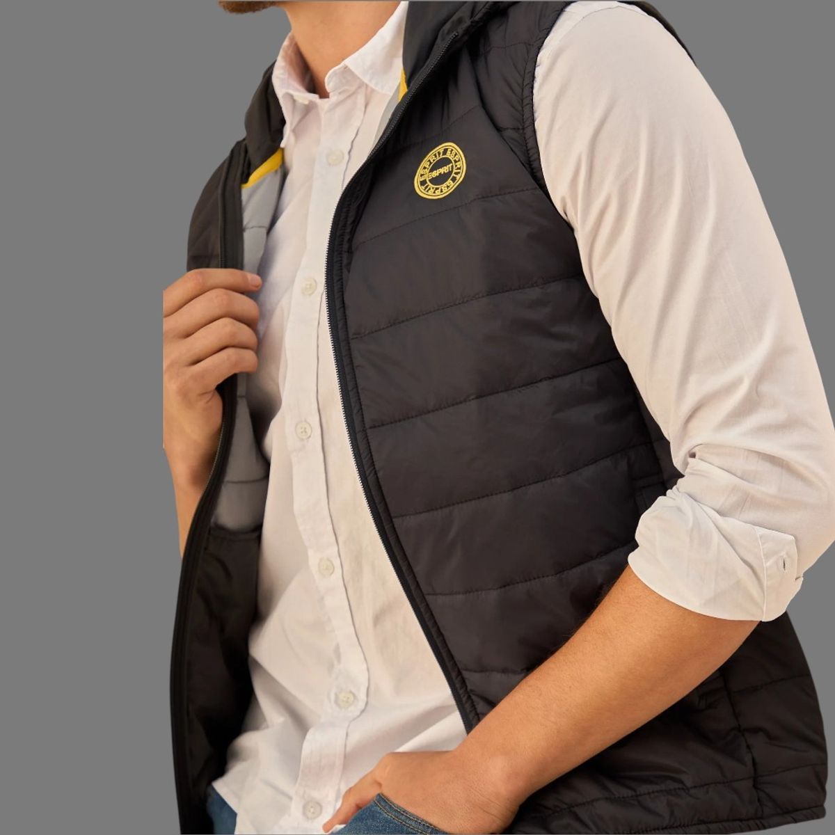 ESPRIT - Esprit Chaleco para Hombre Acolchado con Capucha